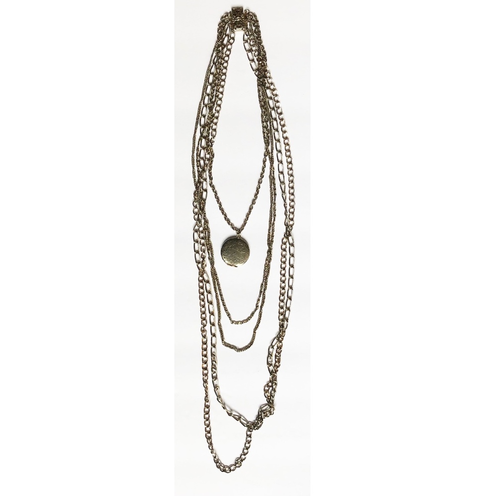 Locket Multi Chain Necklace Silver